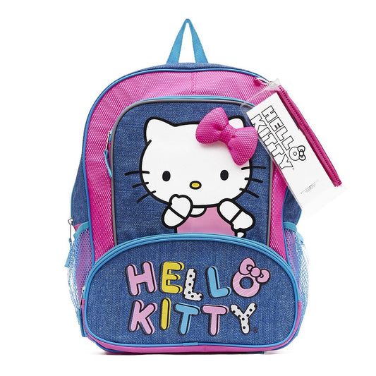 Hello Kitty 16 Inch Backpack with Bonus Pencil Case and Sticker Sheet